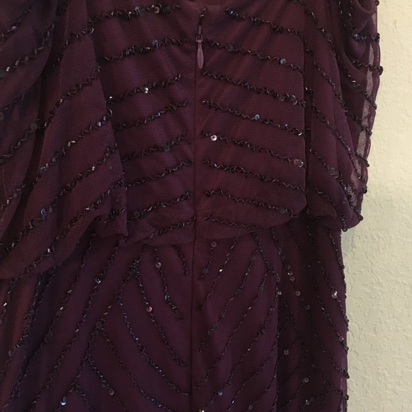 ADRIANNA PAPELL Art Deco Beaded Blouson Gown Dress - Picture 7 of 14